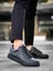 J-Bx1 Bağcıklı Ortopedik Taban Günlük Erkek Spor Sneaker Ayakkabı St Siyah 1