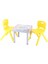 Plastik Mandella Rubi İngilizce Desenli Çocuk Masası 2 Adet Nova Büyük Çocuk Koltuk Sarı 1