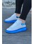 J095 Bağcıklı Ortopedik Taban Erkek Sneaker Günlük Ayakkabı mt Beyaz/mavi 1