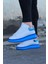 J095 Bağcıklı Ortopedik Taban Erkek Sneaker Günlük Ayakkabı mt Beyaz/mavi 2