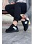 J011 Bağcıklı Ortopedik Taban Süet Erkek Sneaker Günlük Ayakkabı St Siyah/beyaz 3
