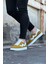 J160 Bağcıklı Ortopedik Taban Süet Erkek Sneaker Günlük Ayakkabı Bt Sarı/beyaz 2