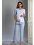 Mavi Özel Tasarım Hamile ve Lohusa Pijama Takım 3'lü Set - 2xl 2