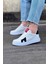 J040 Bağcıklı Ortopedik Taban Erkek Sneaker Günlük Ayakkabı Bt Beyaz/siyah 1