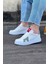 J040 Bağcıklı Ortopedik Taban Erkek Sneaker Günlük Ayakkabı Bt Beyaz/gri 1