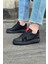 J040 Bağcıklı Ortopedik Taban Erkek Sneaker Günlük Ayakkabı St Siyah 1