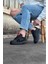 J040 Bağcıklı Ortopedik Taban Erkek Sneaker Günlük Ayakkabı St Siyah 2