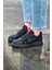 J040 Bağcıklı Ortopedik Taban Erkek Sneaker Günlük Ayakkabı St Siyah 3