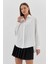 Gold Düğmeli Oversize Gömlek Beyaz 1