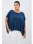 Modal Bisiklet Yaka Tişört Lacivert 175L9021001 2