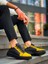 J-X46 Bağcıklı Ortopedik Taban Günlük Paraşüt Kumaş Erkek Spor Sneaker Ayakkabı St Sarı/siyah 2