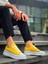 J-Cx-3 Bağcıklı Ortopedik Rahat Taban Kısa Erkek Sneaker Spor Ayakkabı Bt Sarı 1