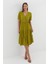 Kısa Kol Midi Elbise Yag Yesılı 1