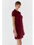 Polo Yaka Elbise Bordo 4