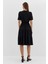 Kısa Kol Midi Elbise Sıyah 5