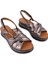 Hakiki Deri Rahat Günlük Sandalet Bronz 8066 1