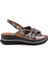 Hakiki Deri Rahat Günlük Sandalet Bronz 8066 2
