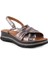 Hakiki Deri Rahat Günlük Sandalet Bronz 8066 3