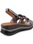 Hakiki Deri Rahat Günlük Sandalet Bronz 8066 4