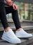 J-X8 Bağcıklı Ortopedik Taban Günlük Cilt Erkek Spor Sneaker Ayakkabı Bt Beyaz 2
