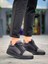 J-X46 Bağcıklı Ortopedik Taban Günlük Paraşüt Kumaş Erkek Spor Sneaker Ayakkabı St Siyah/gri 1