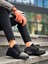 J-X46 Bağcıklı Ortopedik Taban Günlük Paraşüt Kumaş Erkek Spor Sneaker Ayakkabı St Siyah/gri 2