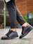 J-X46 Bağcıklı Ortopedik Taban Günlük Paraşüt Kumaş Erkek Spor Sneaker Ayakkabı St Siyah/gri 5