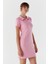 Polo Yaka Elbise Pembe 2