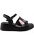 Hakiki Deri Günlük Rahat Sandalet Siyah Bronz 1603 5