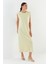 Basic Vatkalı Elbise Sarı 4