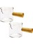 Adet Çift Ağızlı Espresso Shot Dakları Ölçülü Cam Espresso Fincanları Ahşap Saplı Sütlü Kahve Için Pişirme Kabı, 75 ml (Yurt Dışından) 1