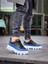 J056 Bağcıklı Ortopedik Taban Günlük Cilt Süet Erkek Spor Sneaker Ayakkabı Bt Siyah/mavi 2