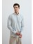Senoc Erkek Gömlek Modern Slim Fit Keten Görünümlü Kalın Çizgili 3