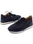 Hakiki Deri Taşlı Günlük Rahat Süet Bağcıklı Ayakkabı Lacivert Süet 25633 3