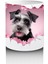 Pembe Kalplerle Çevrili Schnauzer Cinsi Sevimli Köpek - Baskılı Kahve Kupası 3