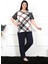 Kadın 5xl-6xl-7xl-8xl Büyük Beden Kısa Kol Pijama Takım 75003 1