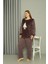 Welsoft Polar Kadın Büyük Beden Mürdüm Pijama Takımı 808048 3