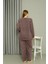 Welsoft Polar Kadın Büyük Beden Mürdüm Pijama Takımı 808048 5