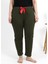 Kadın Pamuklu Büyük Beden Alt Pijama Haki 4