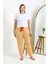 Kadın Pamuklu Büyük Beden Alt Pijama Sarı 1