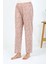 Kadın Penye Çiçek Desenli Tek Alt Pijama Pudra 4
