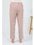 Kadın Penye Çiçek Desenli Tek Alt Pijama Pudra 5