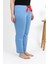 Kadın Pamuklu Büyük Beden Alt Pijama Mavi 2