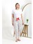 Kadın Pamuklu Büyük Beden Alt Pijama Ekru 2