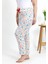 Kadın Pamuklu Büyük Beden Alt Pijama Ekru 3