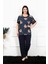 Kadın 5xl-6xl-7xl-8xl Büyük Beden Kısa Kol Pijama Takım 75005 2