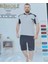 Erkek Şortlu Pijama Takımı %100 Pamuk Beden (XL) 4