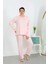 Kadın Büyük Beden Uzun Kol Penye Pijama Takımı Pembe 2