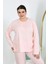 Kadın Büyük Beden Uzun Kol Penye Pijama Takımı Pembe 5