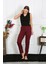 Kadın Pamuk Penye Tek Alt Pijama Bordo 27513 3